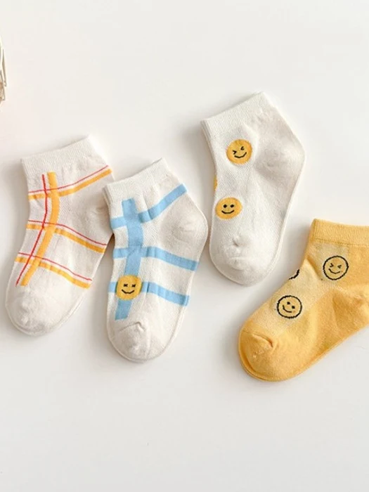 Check Smile Socks Set