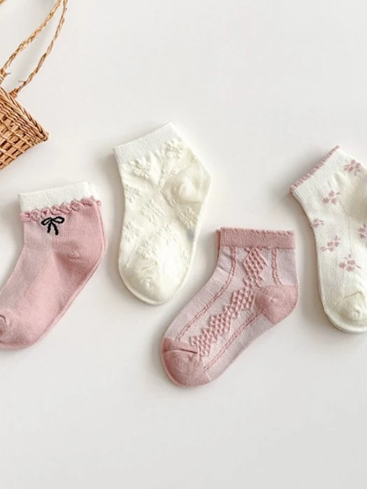 Ribbon Pink Socks Set