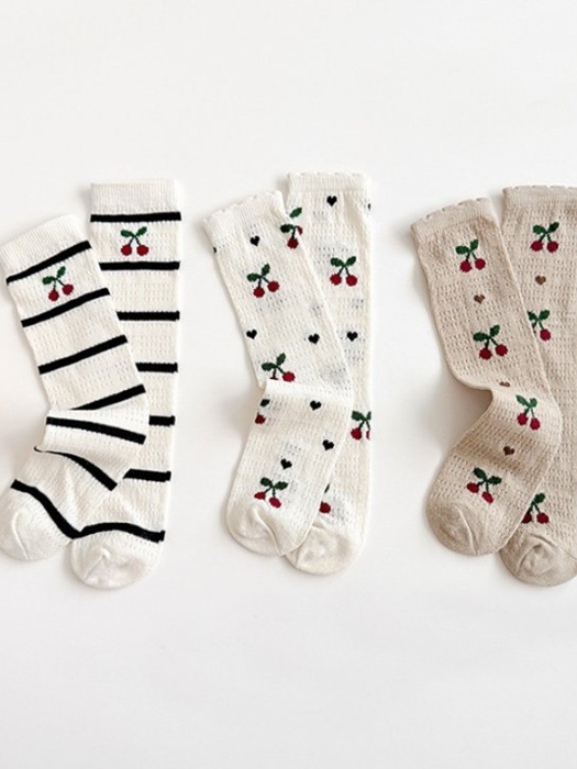 Cherry Stripe Half Tights Set