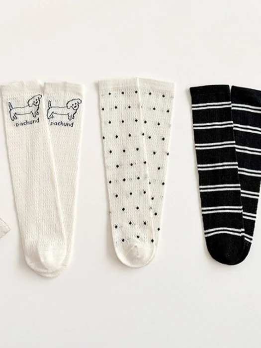 Tiny Dot Stripe Half Tights Set