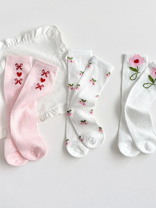 Ribbon Plaid Half Tights Set