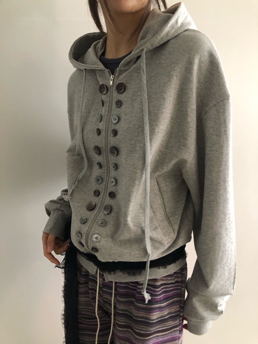 Button Hoodie Zip-Up