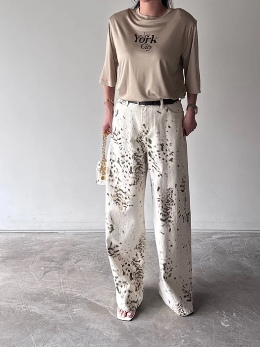 Leopard Denim Pants