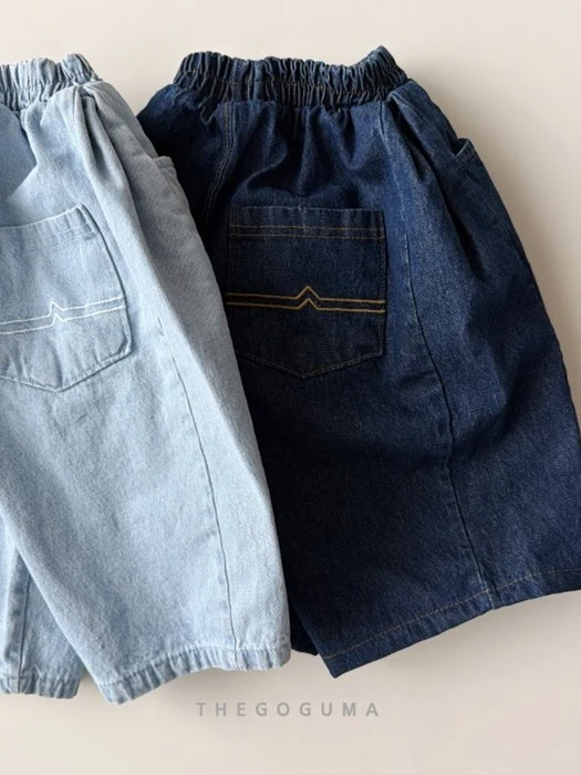 Embroidered Pocket Denim Pants