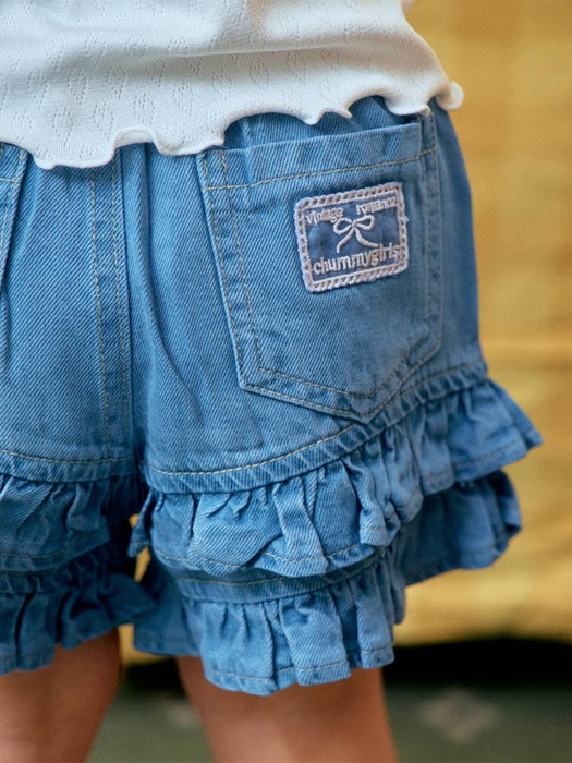 Tiered Frill Denim Shorts Tiered Frill Denim Shorts