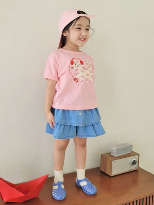 Tiered Denim Pants