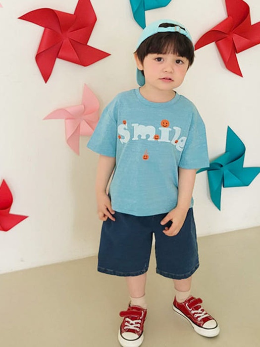 Pleated Denim Shorts
