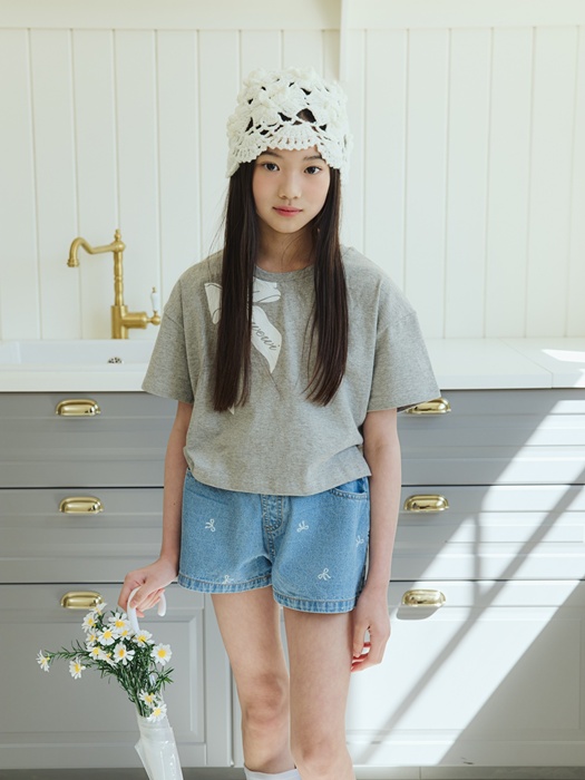 Printed Denim Shorts Printed Denim Shorts