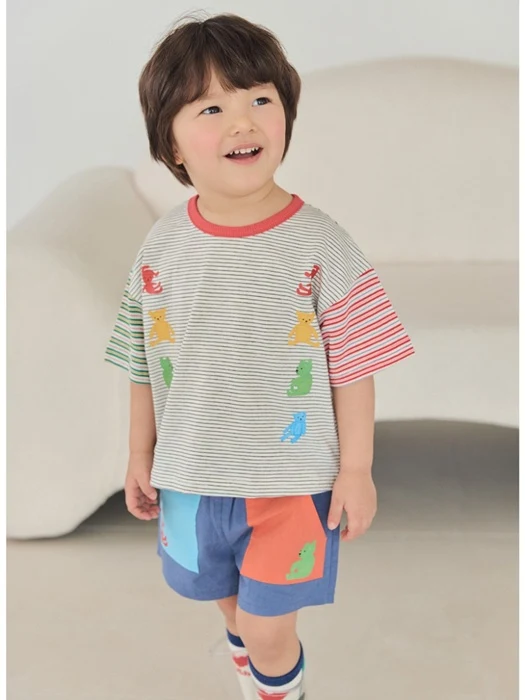 Car Bear Stripe Tee