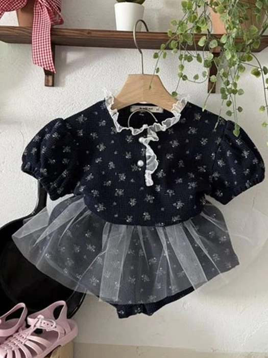 Flower Waffle Tulle Set Flower Waffle Tulle Set