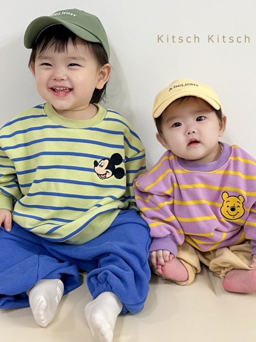 D Retro Color Chip Stripe Top Bottom Set D Retro Color Chip Stripe Top Bottom Set