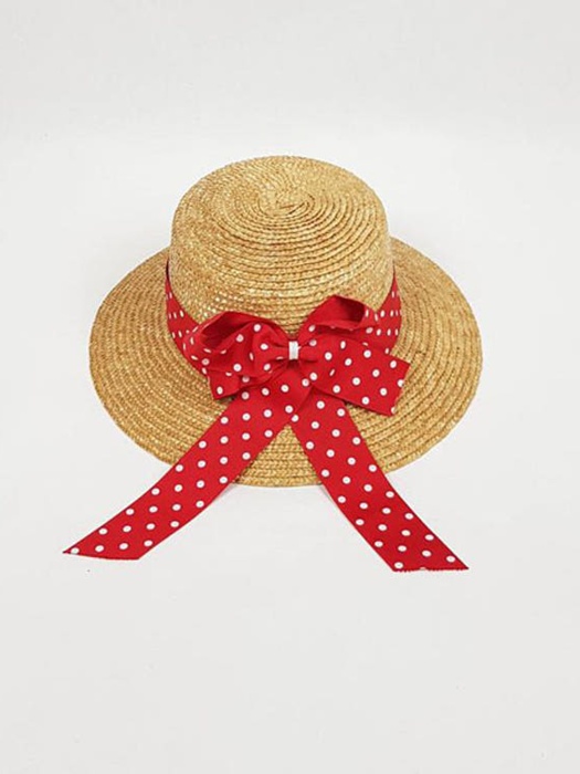 Straw Polka Dot Hat