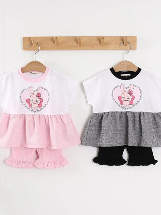 Heart Bunny Check Tee Heart Bunny Check Tee