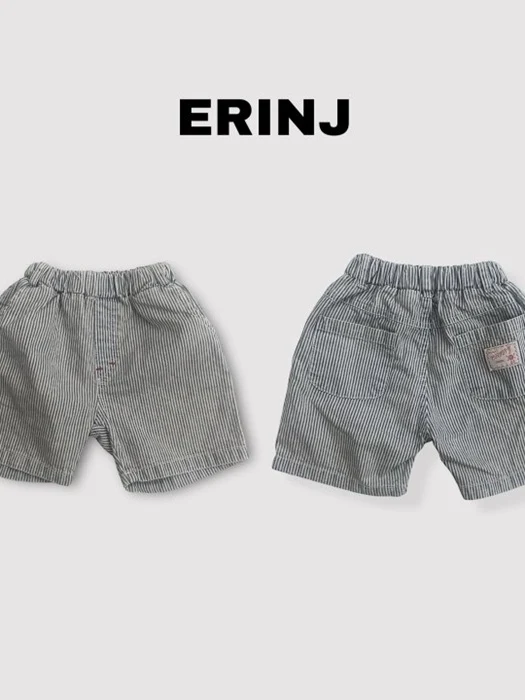 Striped Denim Shorts