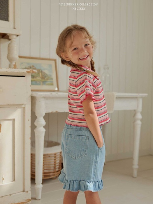 Frill Denim Shorts