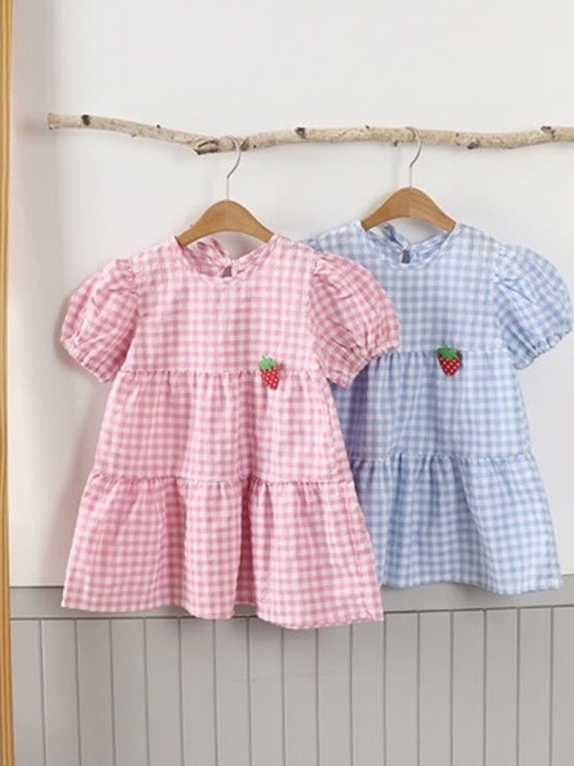Small Check Short Sleeve One-piece