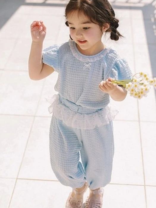 Lace Frill Top Bottom Set