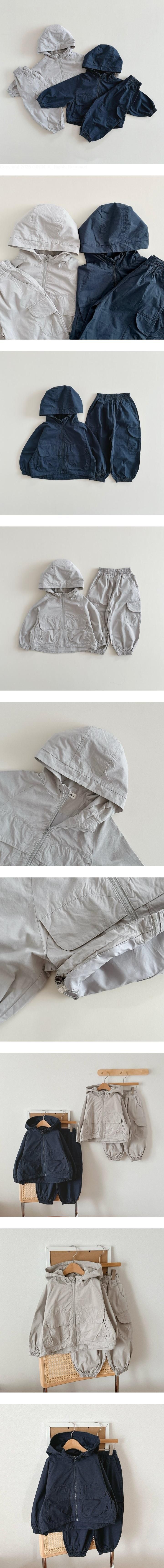 Aker - Korean Children Fashion - #childrensboutique - Spring Hood Anorak Set