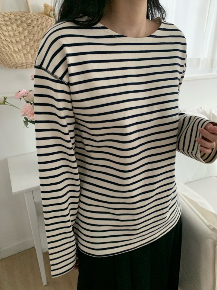 Allu - Korean Women Fashion - #momslook - Spring Saint Stripe Tee - 7