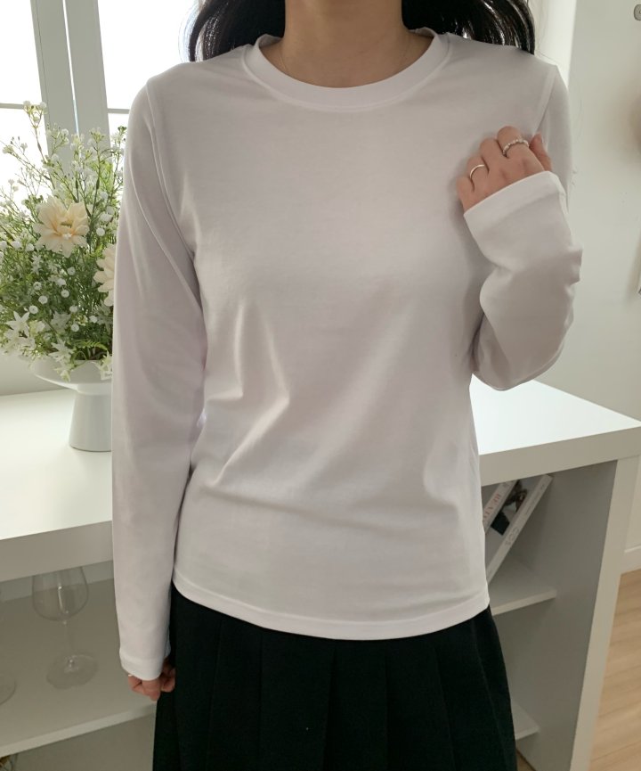 Allu - Korean Women Fashion - #momslook - Mochi Long Sleeve Tee - 12