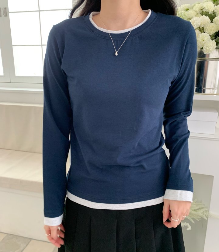 Allu - Korean Women Fashion - #momslook - Double Layered Tee