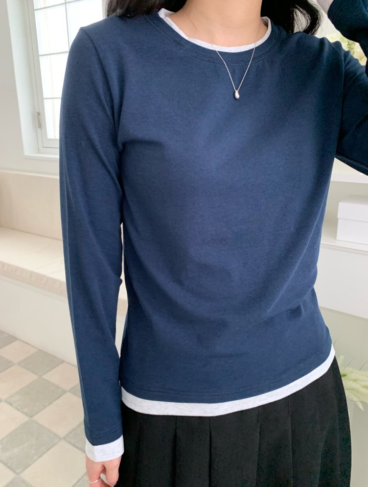 Allu - Korean Women Fashion - #momslook - Double Layered Tee - 3