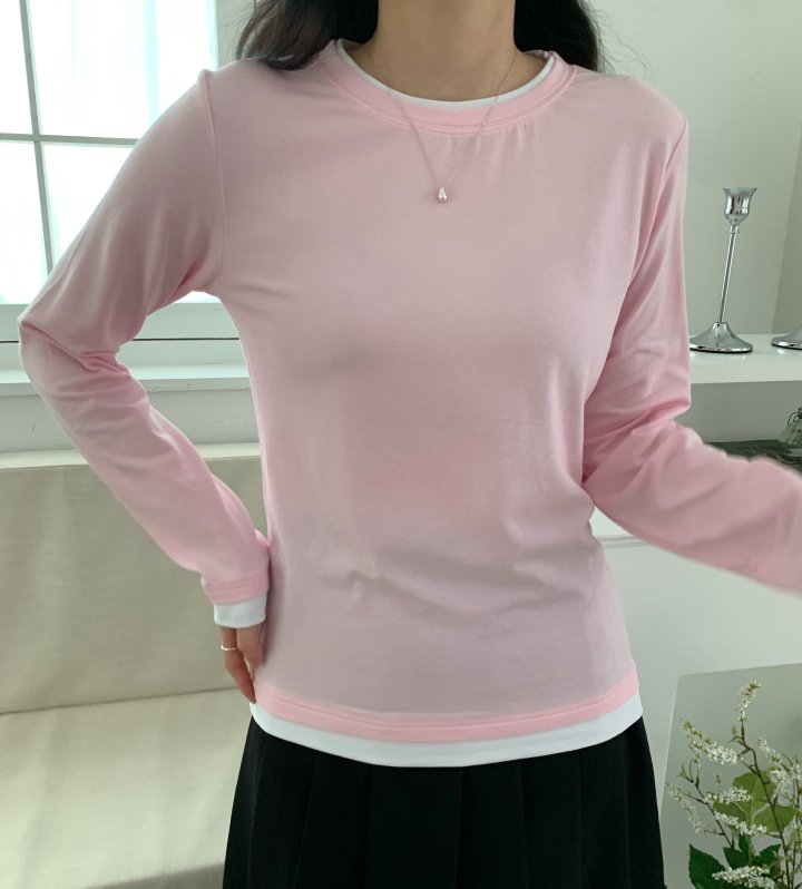 Allu - Korean Women Fashion - #momslook - Double Layered Tee - 5