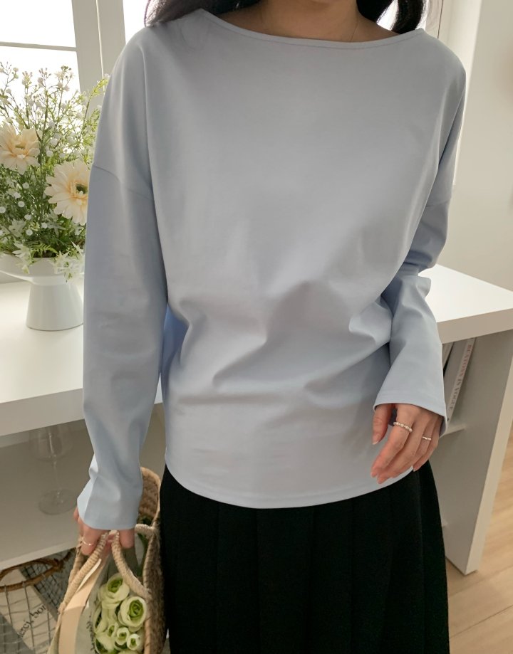 Allu - Korean Women Fashion - #momslook - Nouveau Boat Neck Tee - 2