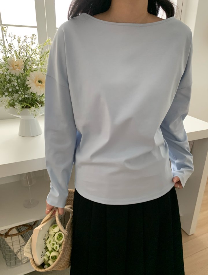 Allu - Korean Women Fashion - #womensfashion - Nouveau Boat Neck Tee - 4