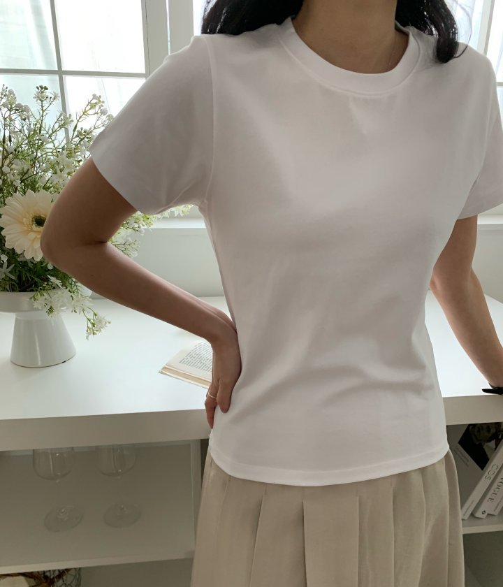 Allu - Korean Women Fashion - #momslook - Noodle Span Short Sleeve Tee - 2