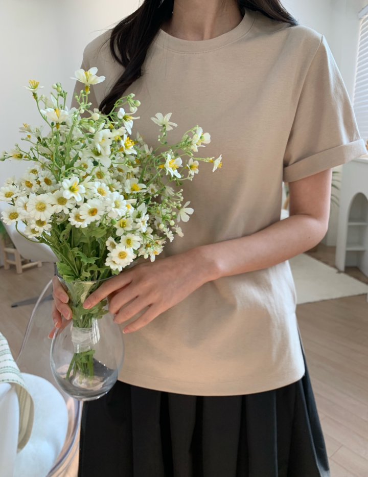 Allu - Korean Women Fashion - #momslook - Ponte Roll-Up Tee - 2