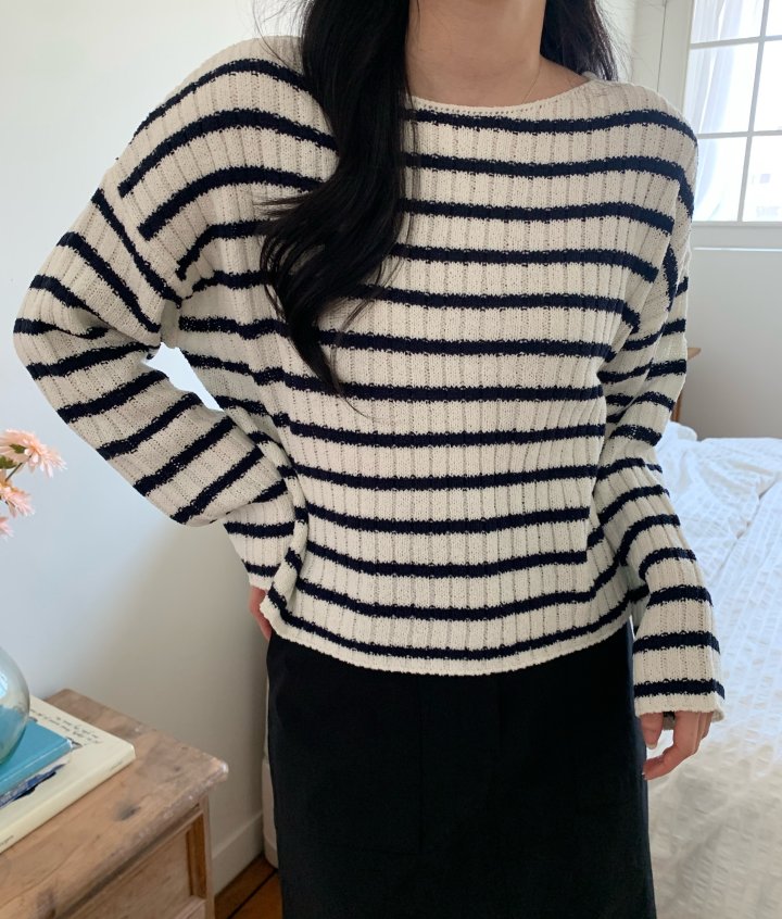 Allu - Korean Women Fashion - #momslook - Vivi Stripe Knit - 10