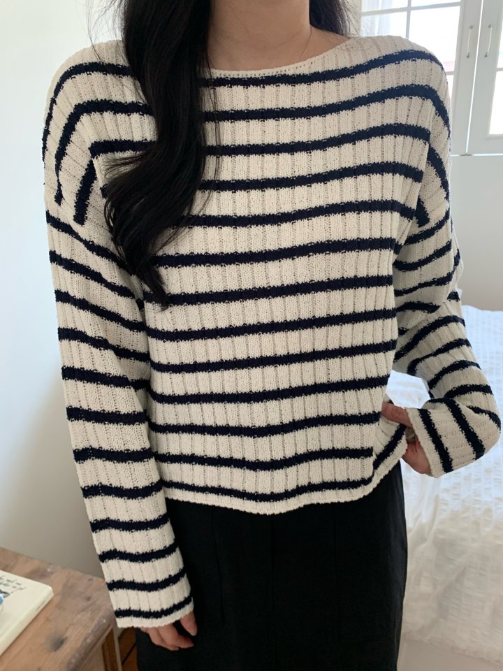 Allu - Korean Women Fashion - #momslook - Vivi Stripe Knit - 12