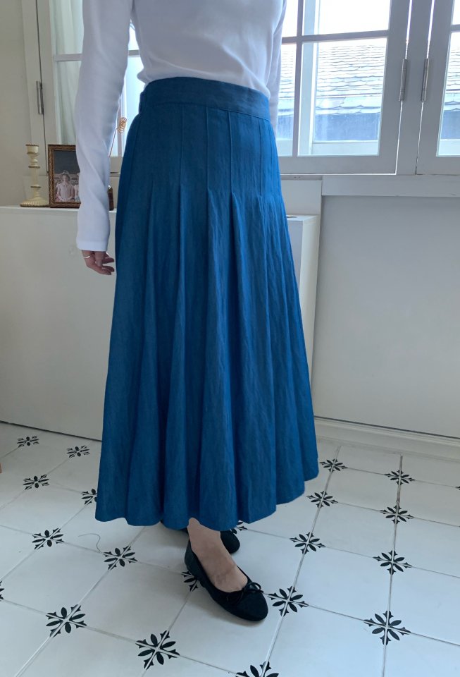 Allu - Korean Women Fashion - #pursuepretty - Denim Pleated Skirt - 7