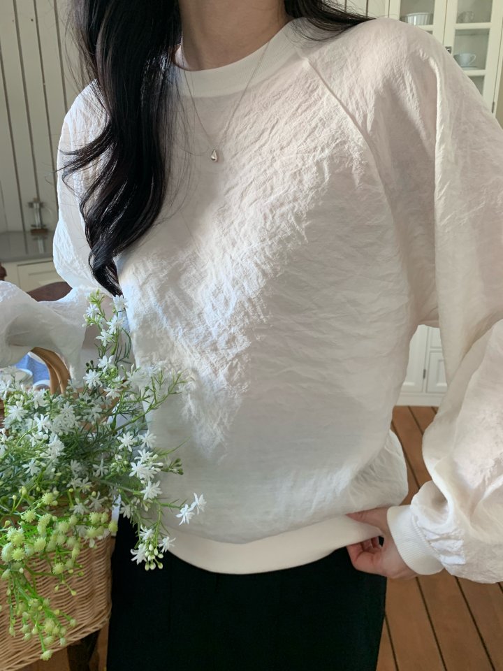 Allu - Korean Women Fashion - #pursuepretty - Raglan Sweatshirt Blouse - 2