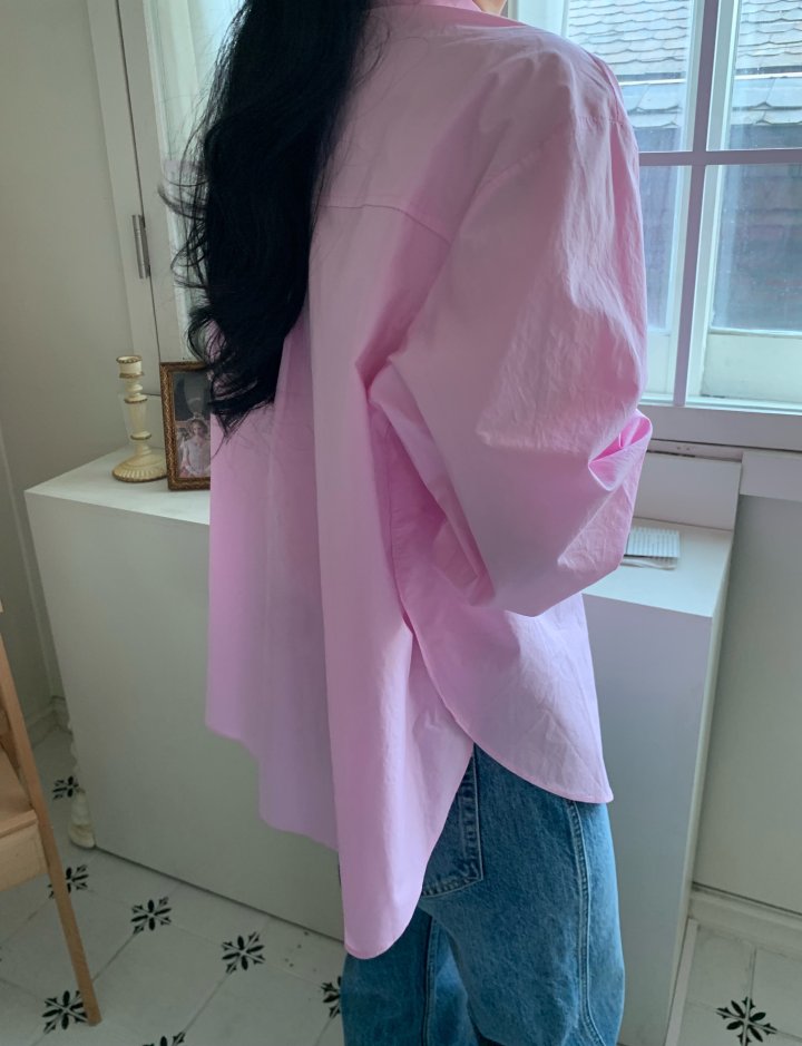 Allu - Korean Women Fashion - #restrostyle - Spring Double Slit Shirt - 12