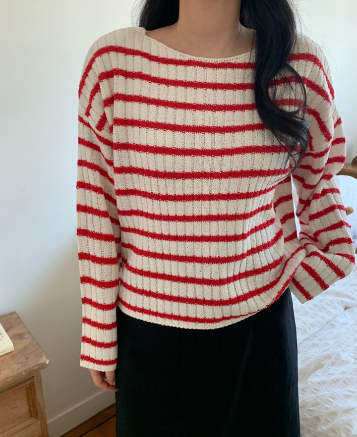 Allu - Korean Women Fashion - #restrostyle - Vivi Stripe Knit - 5