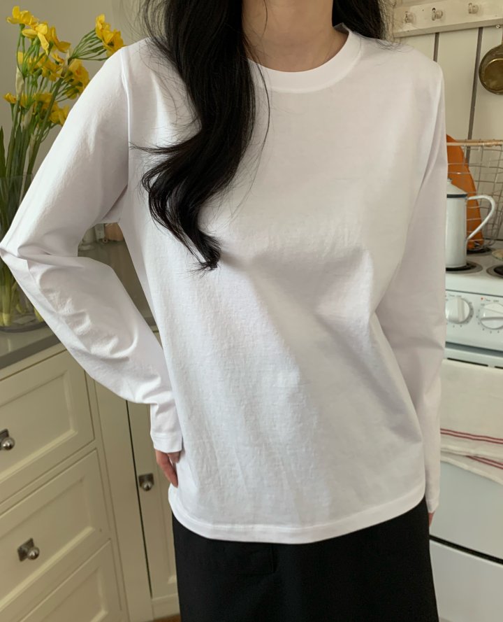 Allu - Korean Women Fashion - #restrostyle - All-Day Silket Long Sleeve Tee - 2