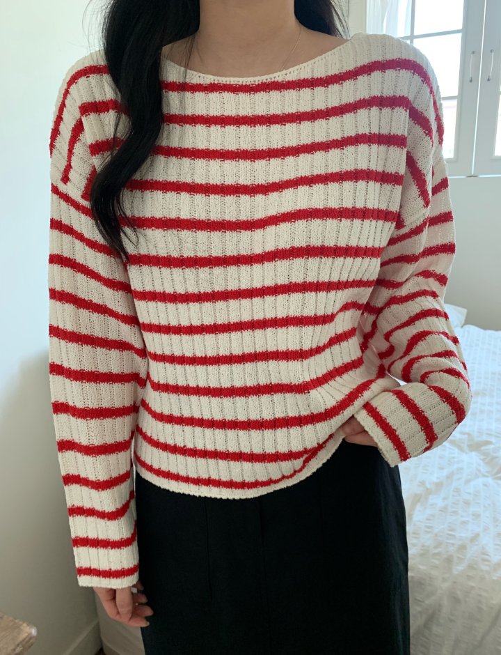 Allu - Korean Women Fashion - #romanticstyle - Vivi Stripe Knit - 6