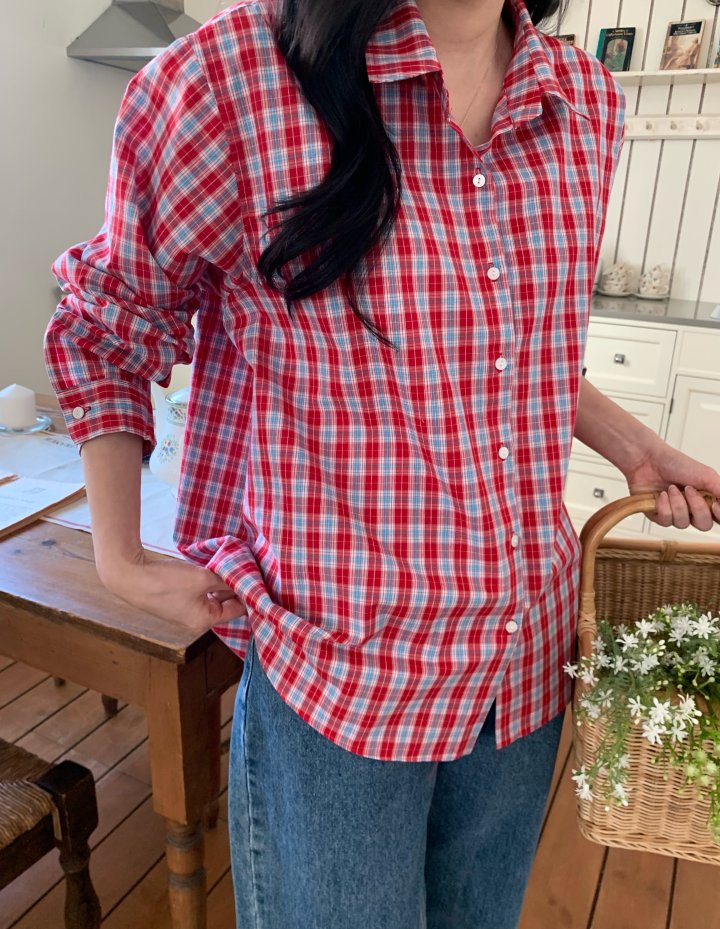 Allu - Korean Women Fashion - #romanticstyle - Paul Check Shirt - 5