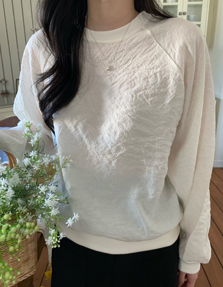 Allu - Korean Women Fashion - #restrostyle - Raglan Sweatshirt Blouse - 4