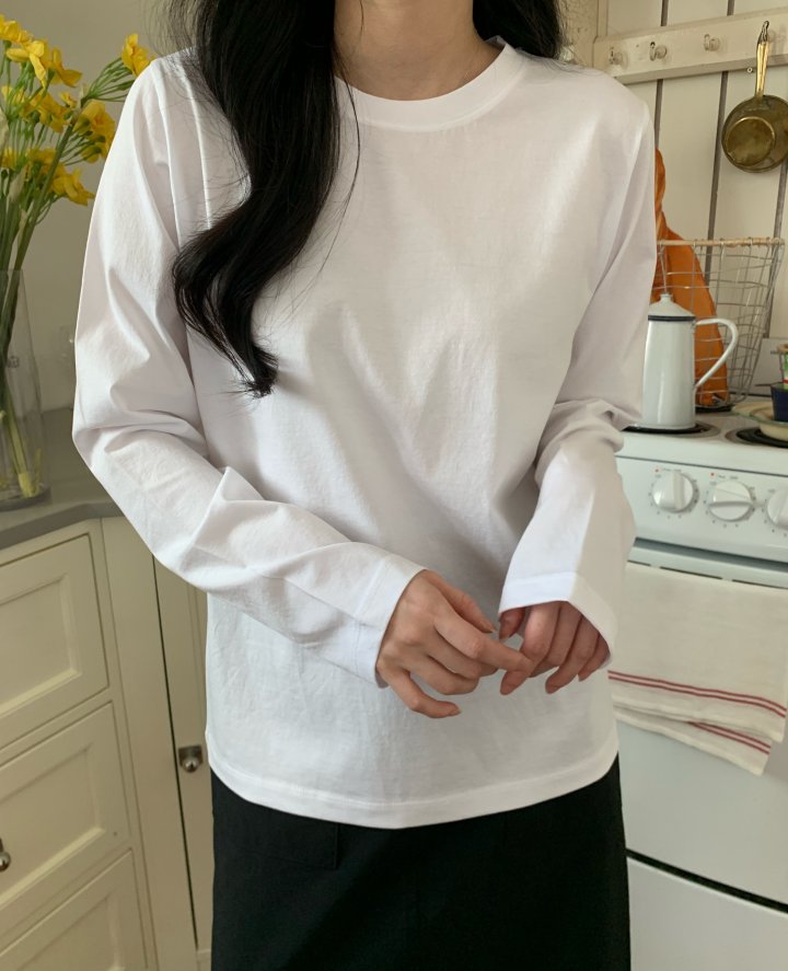 Allu - Korean Women Fashion - #romanticstyle - All-Day Silket Long Sleeve Tee - 4