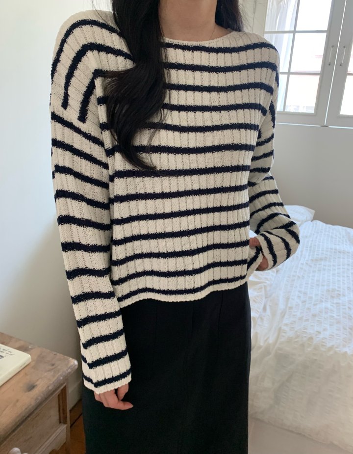 Allu - Korean Women Fashion - #thatsdarling - Vivi Stripe Knit - 8