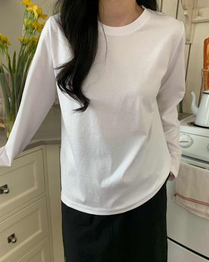 Allu - Korean Women Fashion - #thatsdarling - All-Day Silket Long Sleeve Tee - 5