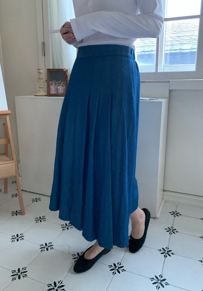 Allu - Korean Women Fashion - #vintageinspired - Denim Pleated Skirt - 5