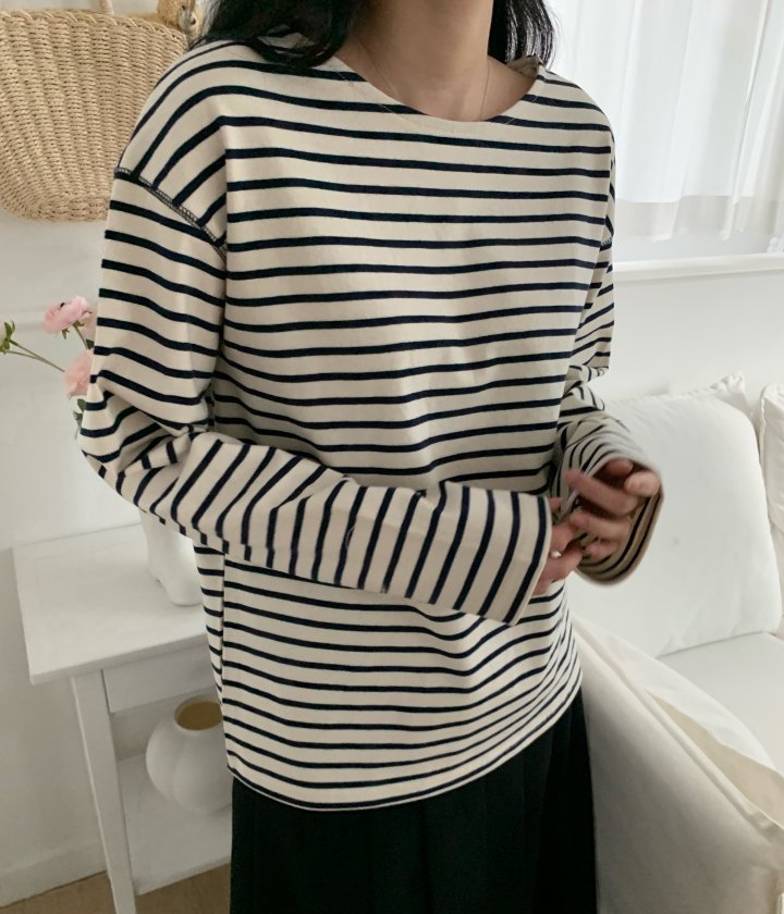 Allu - Korean Women Fashion - #womensfashion - Spring Saint Stripe Tee - 6