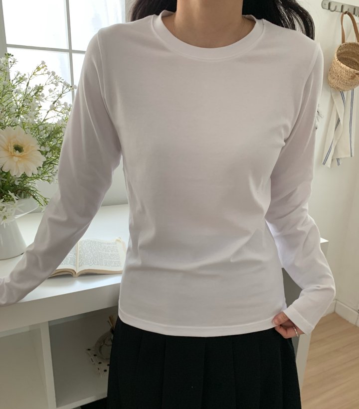 Allu - Korean Women Fashion - #womensfashion - Mochi Long Sleeve Tee - 11