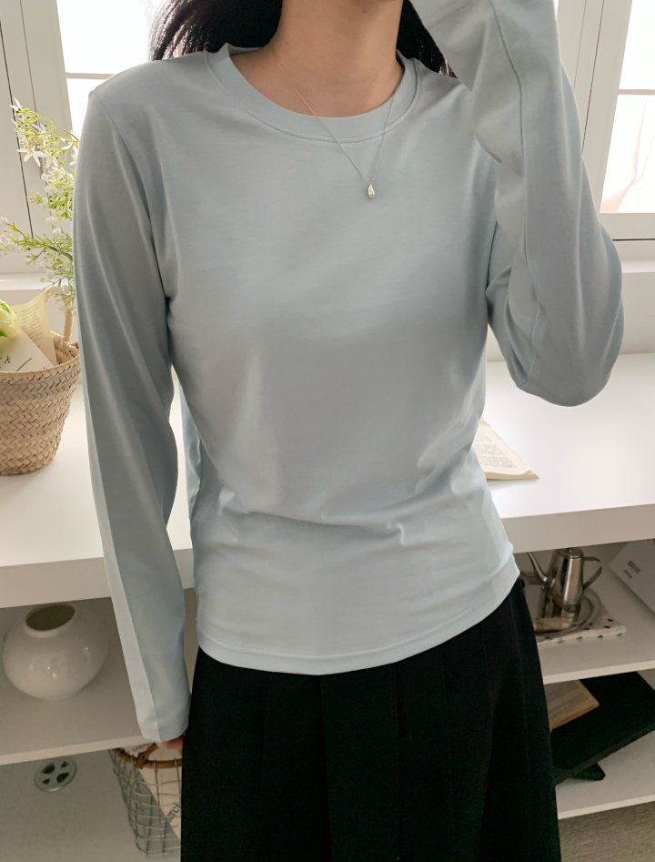 Allu - Korean Women Fashion - #womensfashion - Mochi Long Sleeve Tee - 5