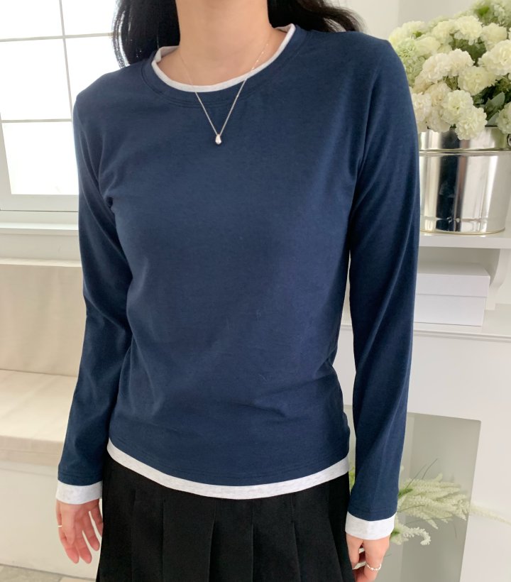 Allu - Korean Women Fashion - #momslook - Double Layered Tee - 4