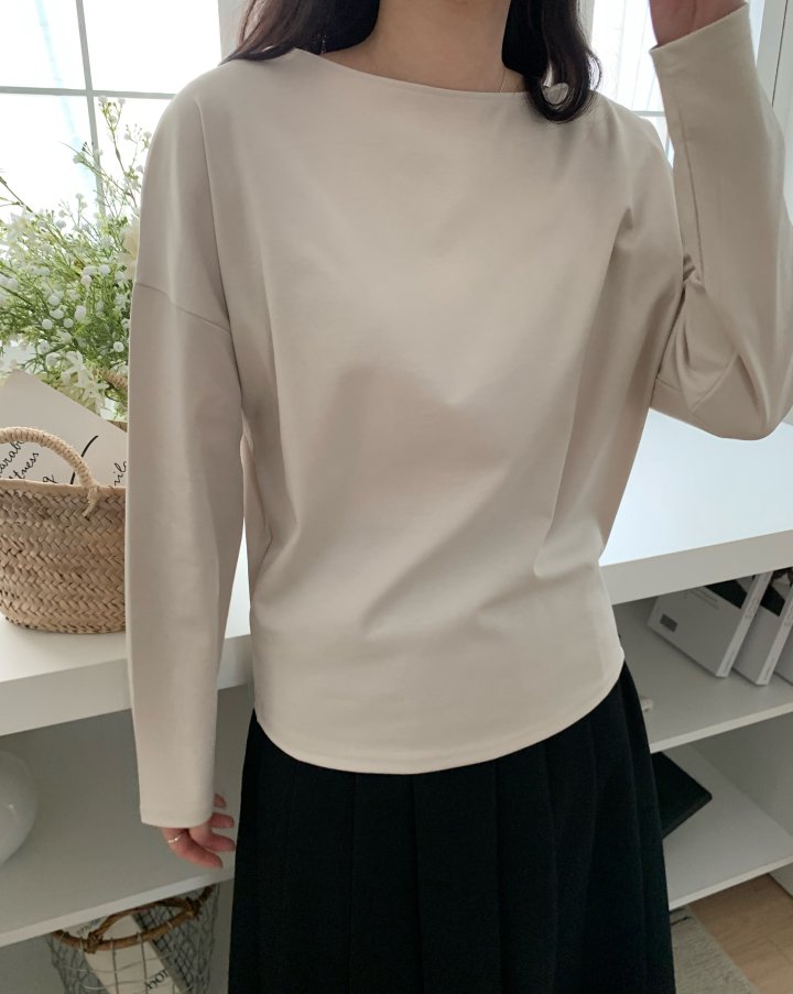 Allu - Korean Women Fashion - #womensfashion - Nouveau Boat Neck Tee - 11